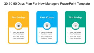 30 60 90 Days Plan For New Managers PowerPoint Template : 100% Editable ...