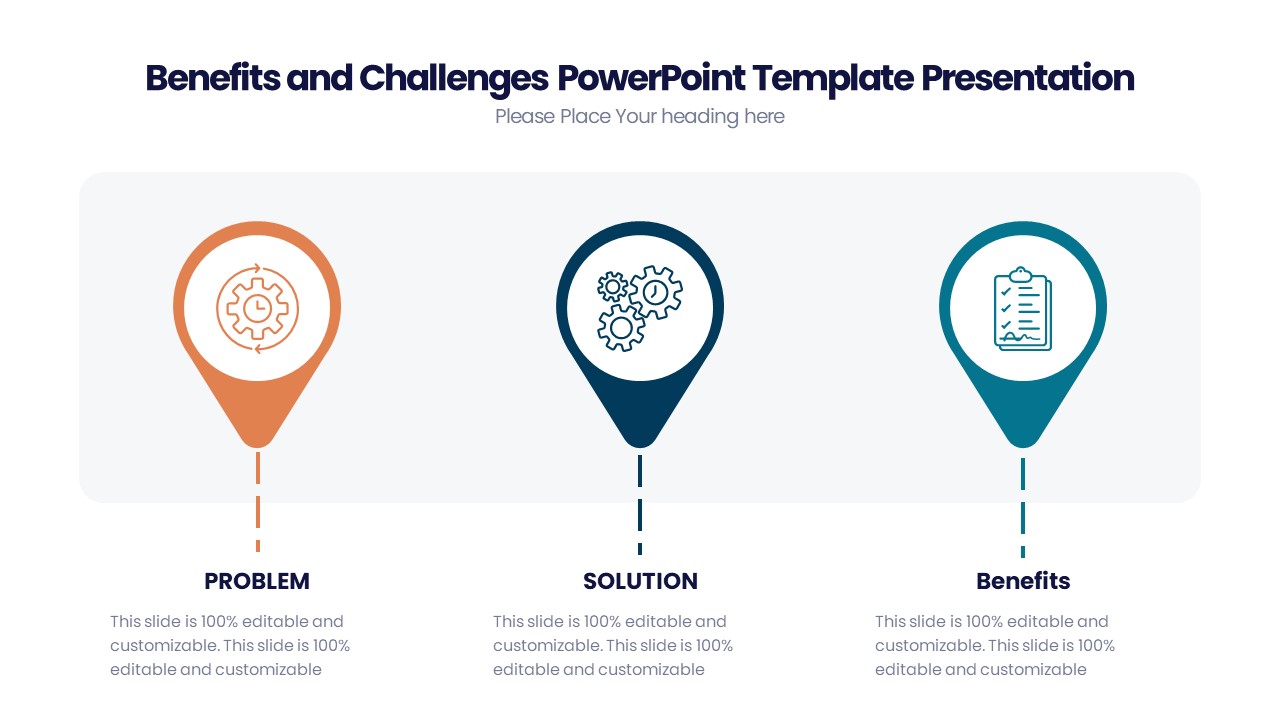 Benefits and Challenges PowerPoint Template Presentation