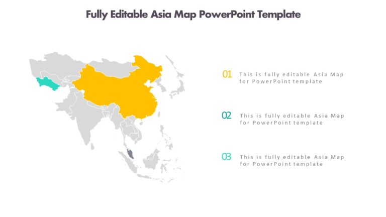 Fully Editable China Map PowerPoint Template : 100% Editable PPTx