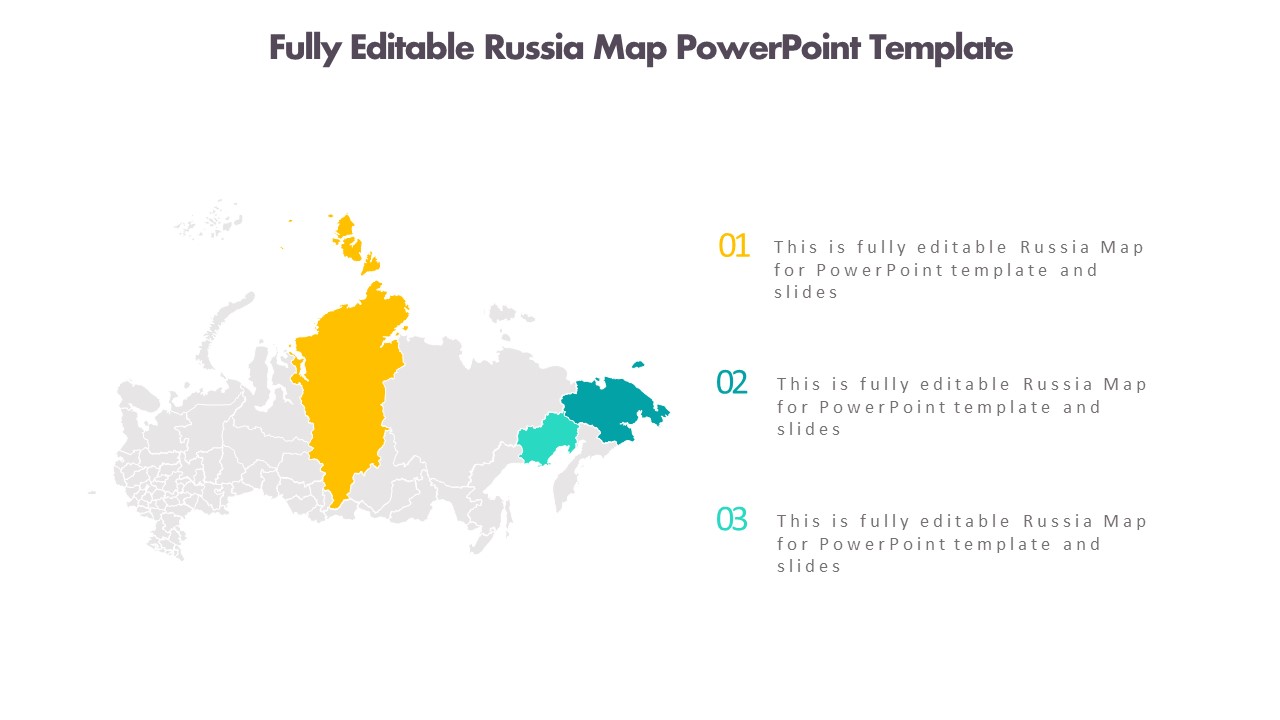 Fully Editable Russia Map PowerPoint Template