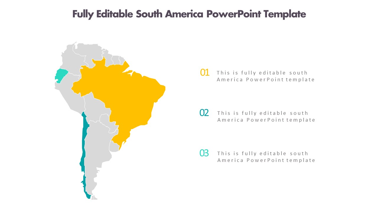 Fully Editable South America PowerPoint Template