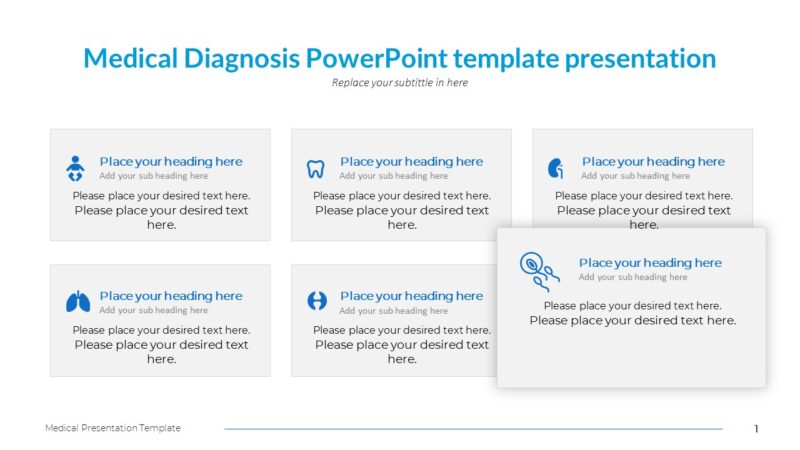 Medical Diagnosis PowerPoint template presentation : 100% Editable PPTx