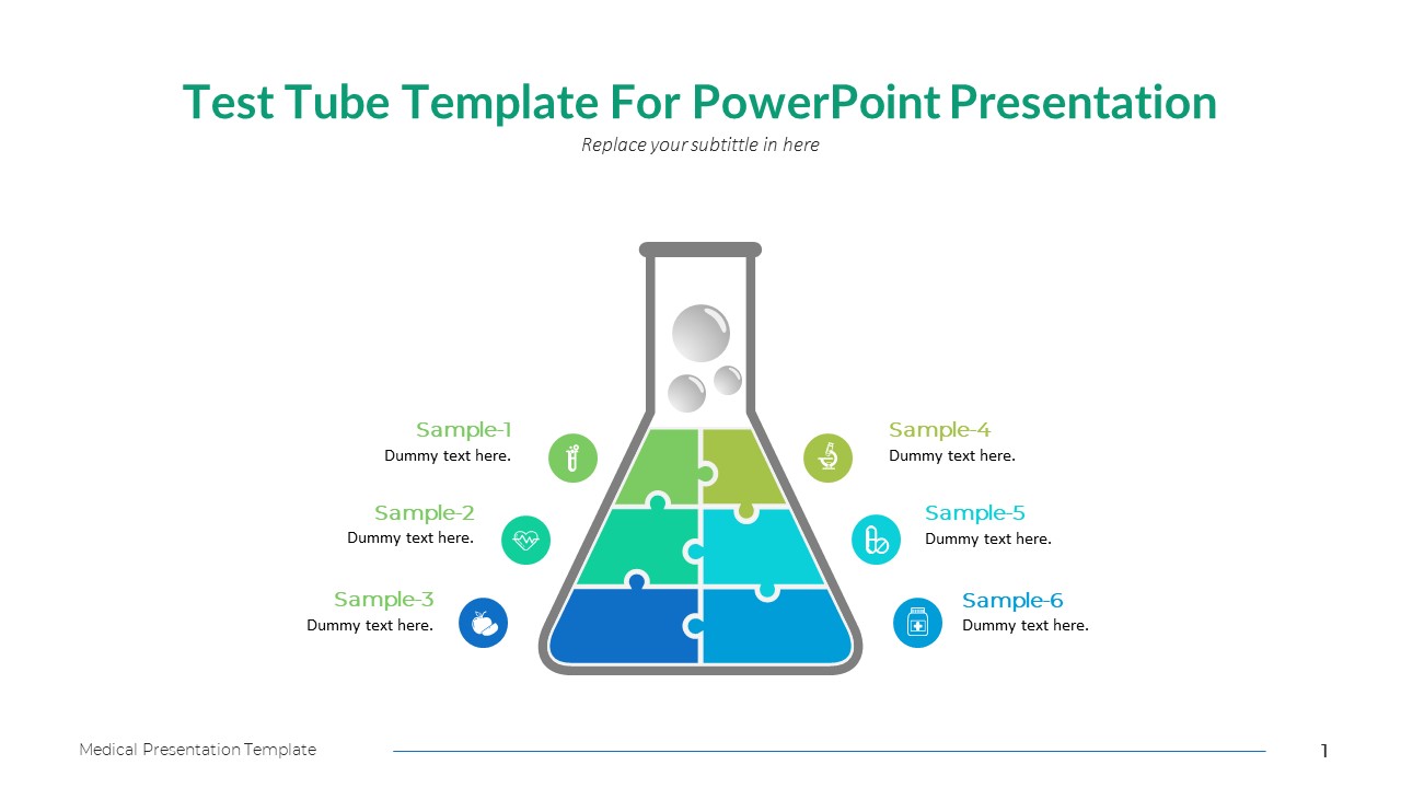 Test Tube Template For PowerPoint Presentation
