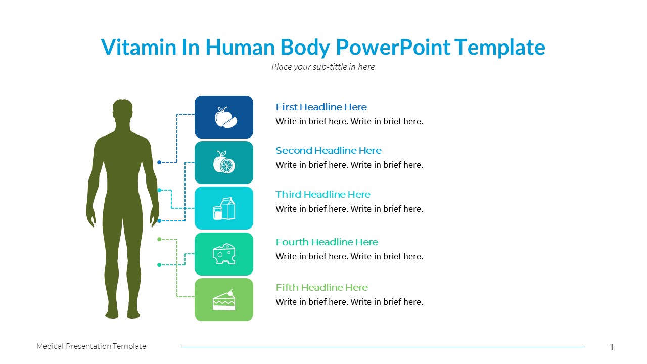 Vitamin In Human Body PowerPoint Template