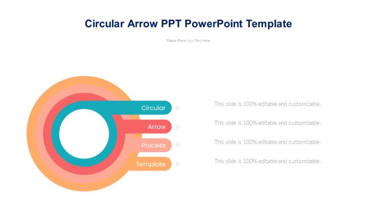 Circular Arrow PPT PowerPoint Template : 100% Editable PPTx