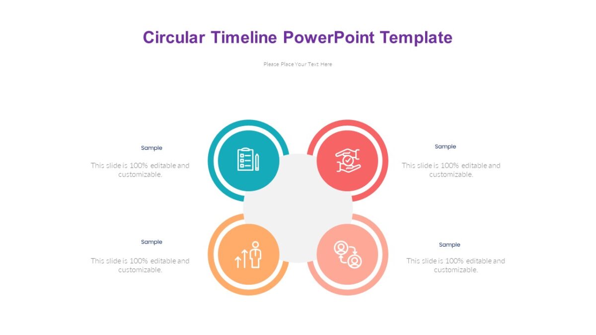 Circular Timeline PowerPoint Template : 100% Editable PPTx