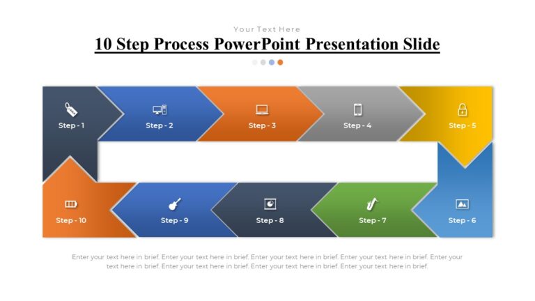 10 Step Process PowerPoint Presentation Slide : 100% Editable PPTx