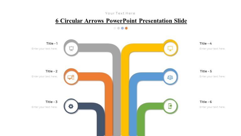 6 Circular Arrows PowerPoint Presentation Slide : 100% Editable PPTx