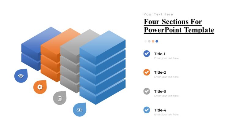 Four Sections For PowerPoint Template : 100% Editable PPTx