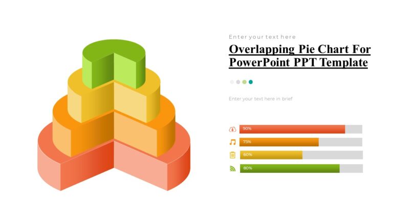 Overlapping Pie Chart For PowerPoint PPT Template : 100% Editable PPTx