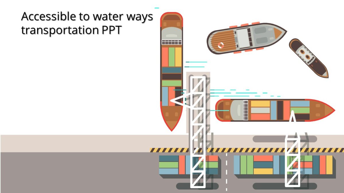 Accessible to water ways transportation PPT : 100% Editable PPTx