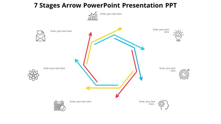 7 Stages Arrow PowerPoint Presentation PPT : 100% Editable PPTx