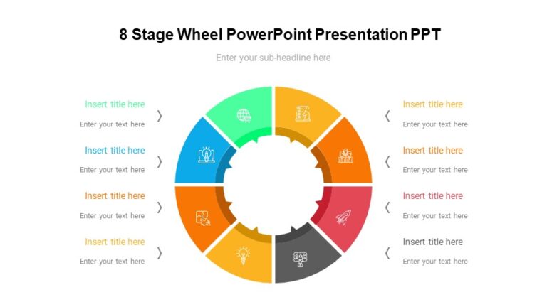 8 Stage Wheel PowerPoint Presentation PPT : 100% Editable PPTx