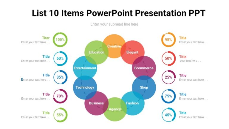 List 10 Items PowerPoint Presentation PPT : 100% Editable PPTx