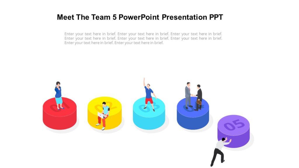 Meet The Team 5 PowerPoint Presentation PPT : 100% Editable PPTx