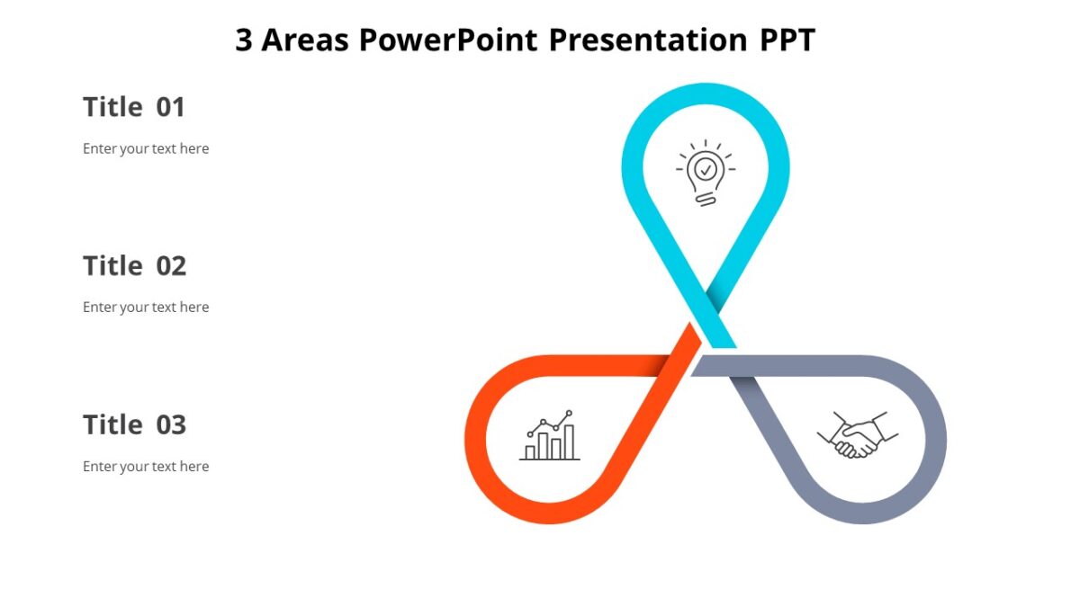 3 Areas PowerPoint Presentation PPT : 100% Editable PPTx