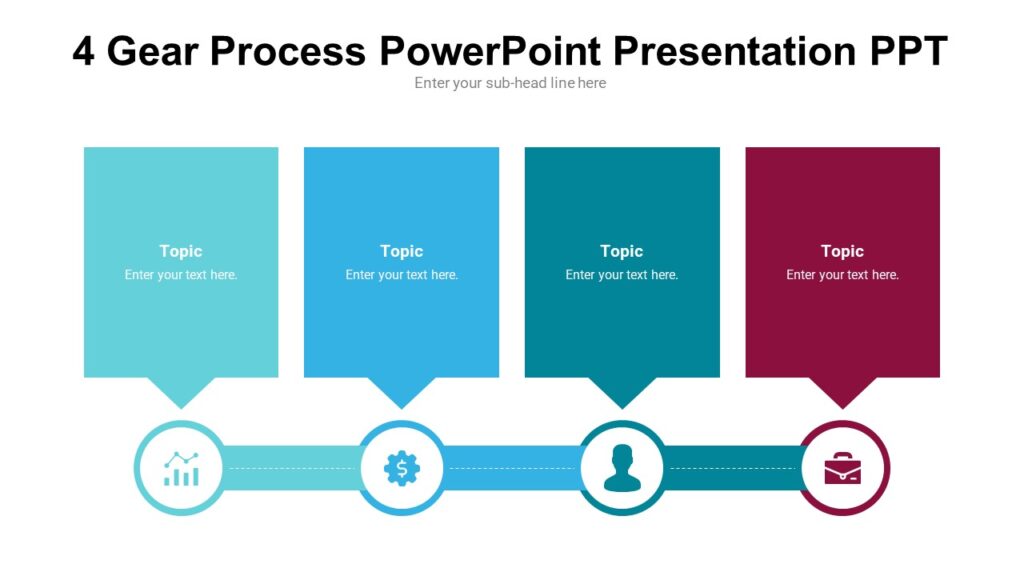 4 Gear Process PowerPoint Presentation PPT : 100% Editable PPTx
