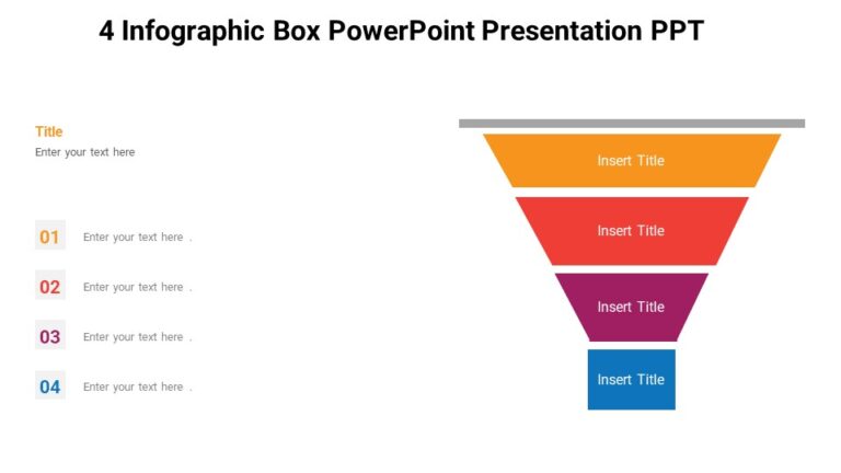 4 Infographic Box PowerPoint Presentation PPT : 100% Editable PPTx