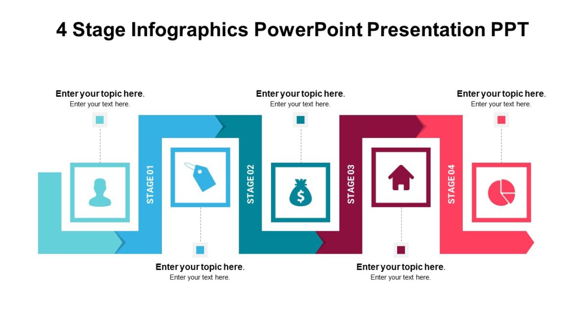 4 Stage Infographics PowerPoint Presentation PPT : 100% Editable PPTx