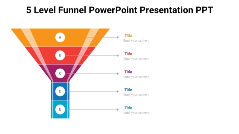 5 Level Funnel PowerPoint Presentation PPT : 100% Editable PPTx