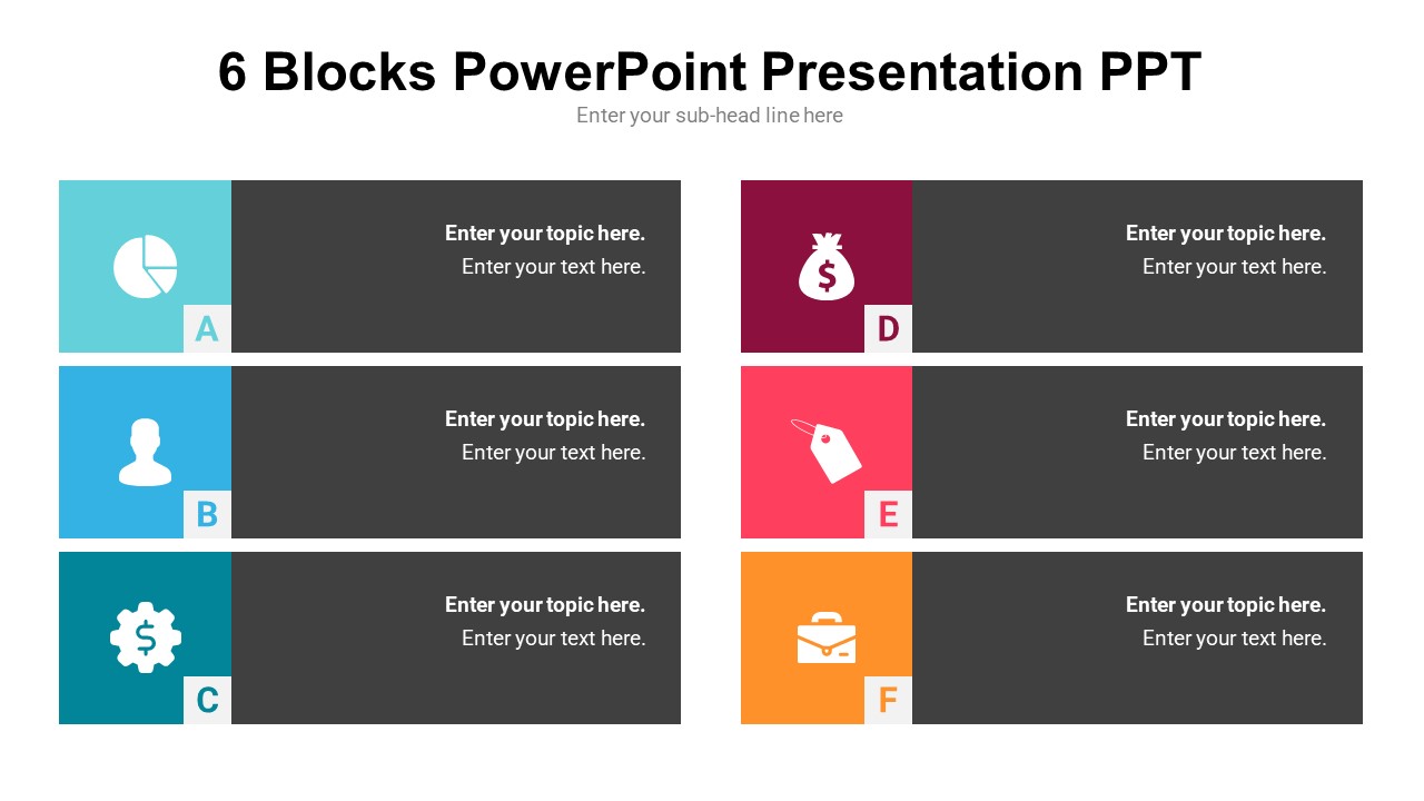 6 Blocks PowerPoint Presentation PPT - PPTUniverse
