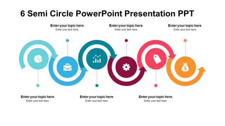 6 Semi Circle PowerPoint Presentation PPT : 100% Editable PPTx