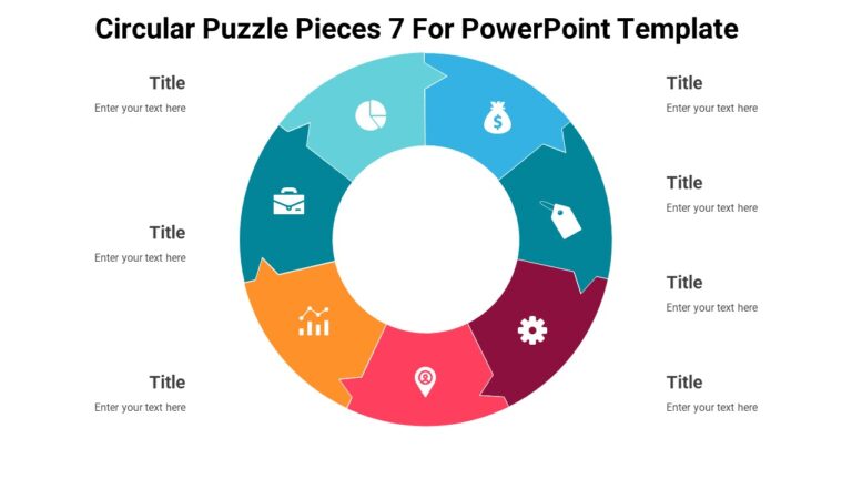 Circular Puzzle Pieces 7 For PowerPoint Template : 100% Editable PPTx