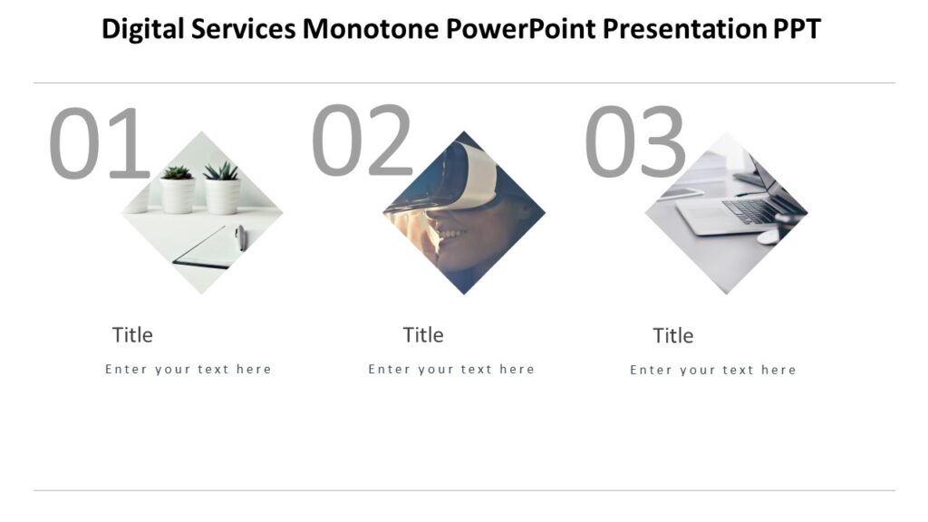 Digital Services Monotone PowerPoint Presentation PPT : 100% Editable PPTx