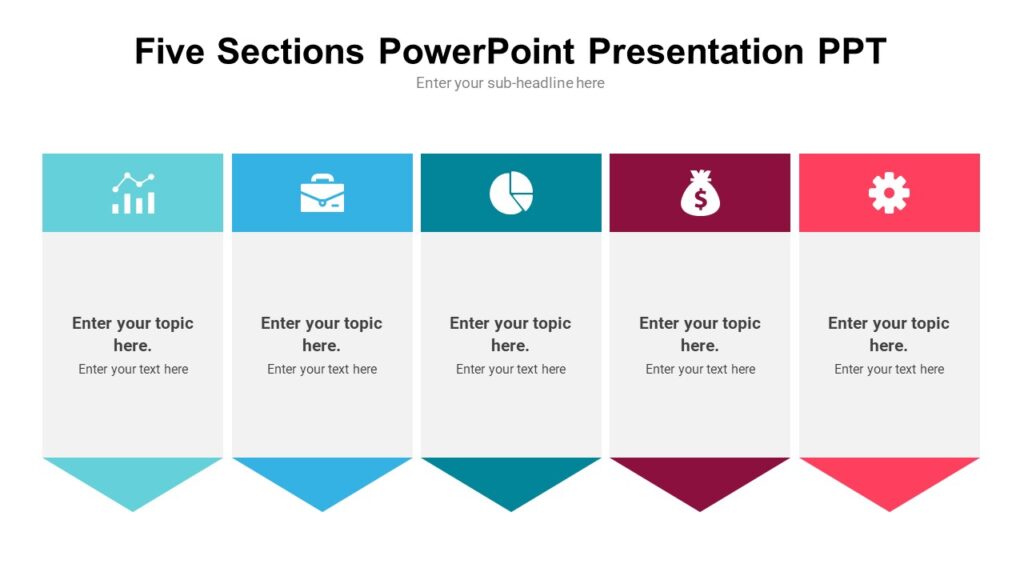 Five Sections PowerPoint Presentation PPT : 100% Editable PPTx