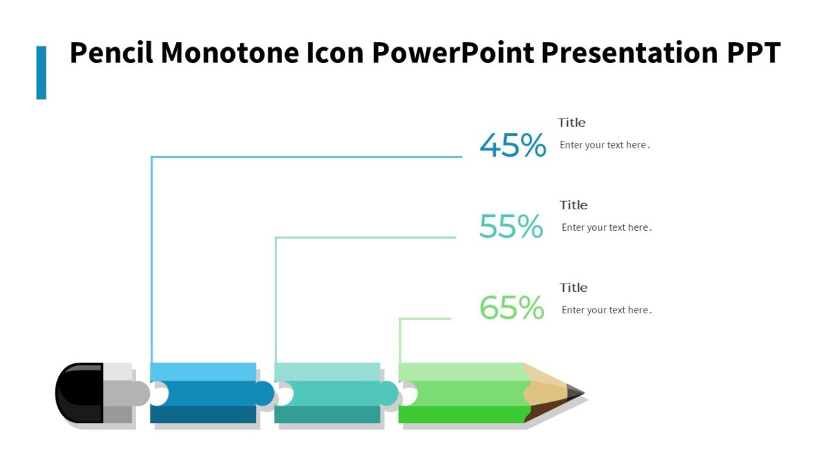 Pencil Monotone Icon PowerPoint Presentation PPT : 100% Editable PPTx