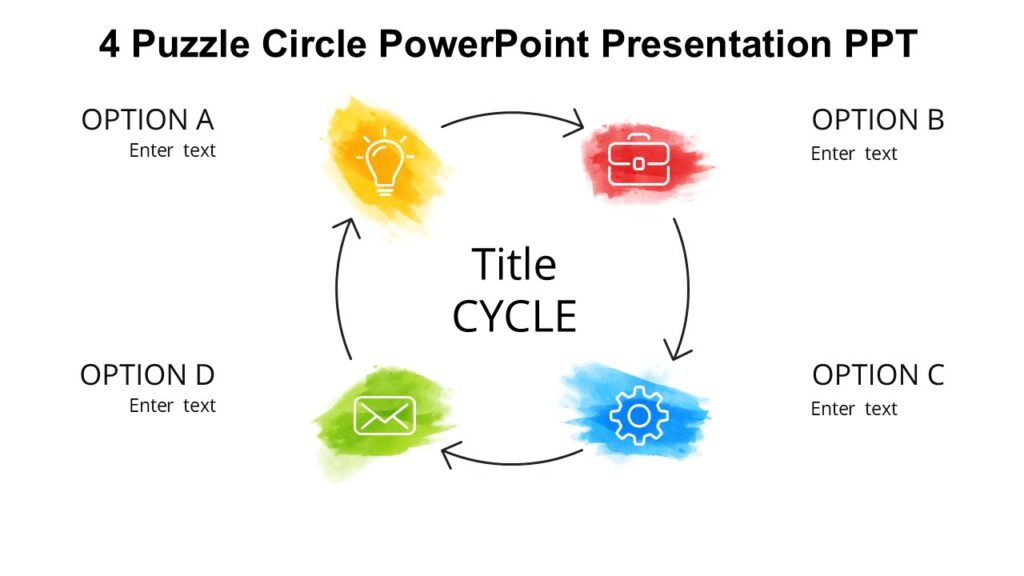 4 Puzzle Circle PowerPoint Presentation PPT : 100% Editable PPTx