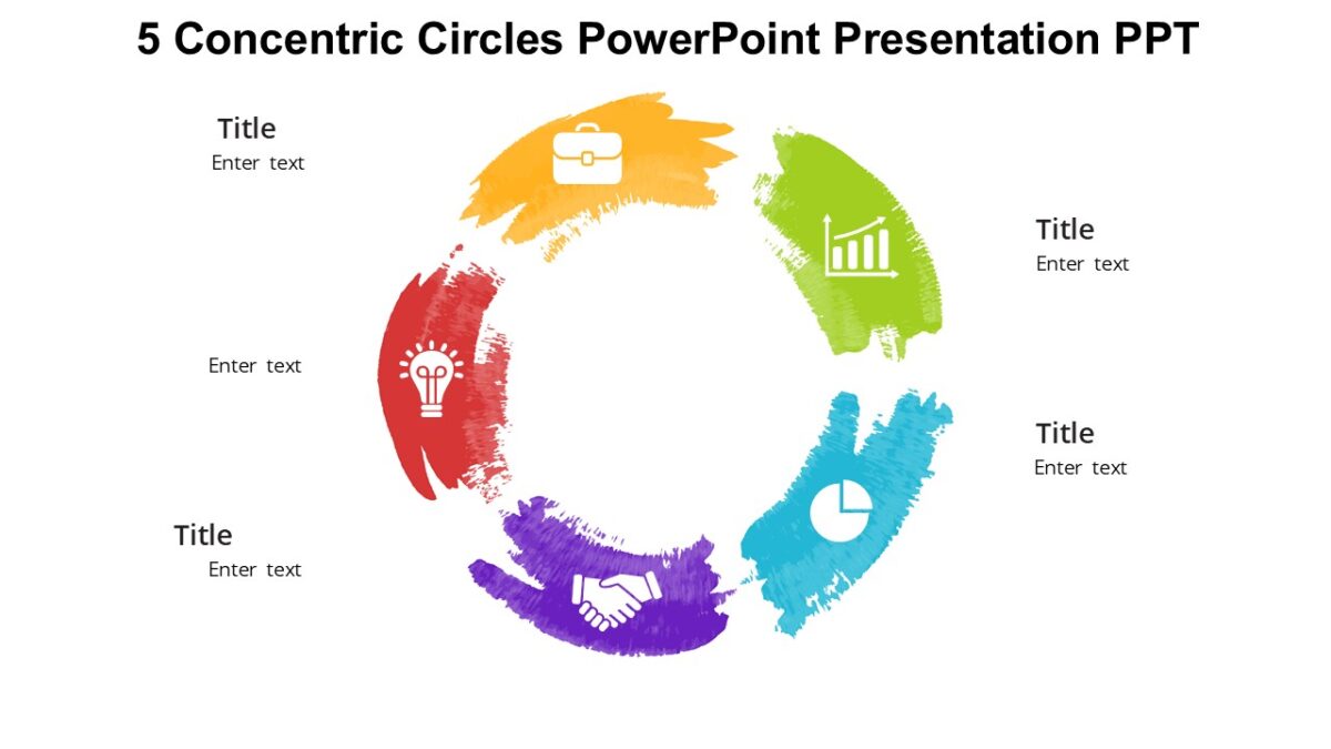 5 Concentric Circles PowerPoint Presentation PPT : 100% Editable PPTx