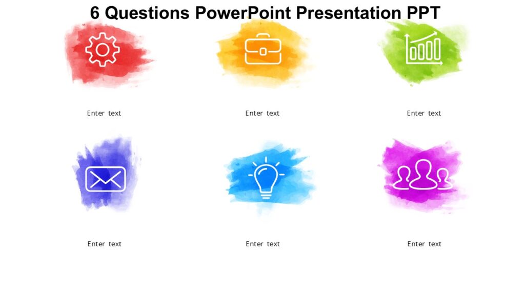 6 Questions PowerPoint Presentation PPT : 100% Editable PPTx