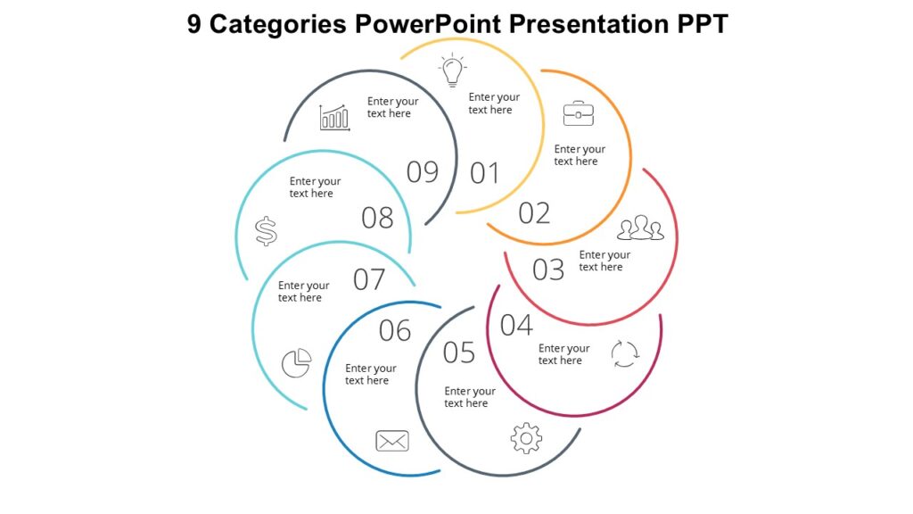 9 Categories PowerPoint Presentation PPT : 100% Editable PPTx