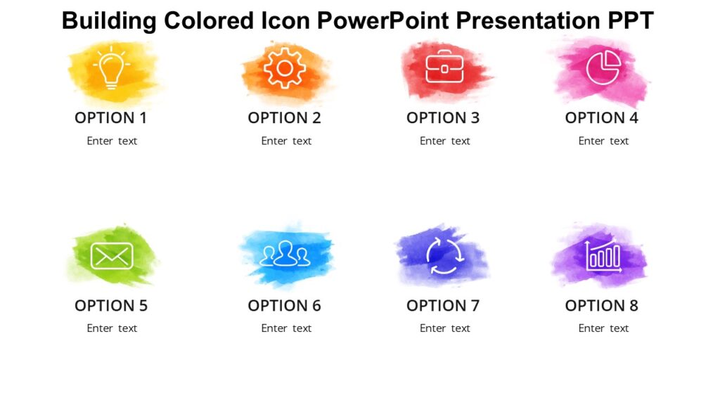 Building Colored Icon PowerPoint Presentation PPT : 100% Editable PPTx