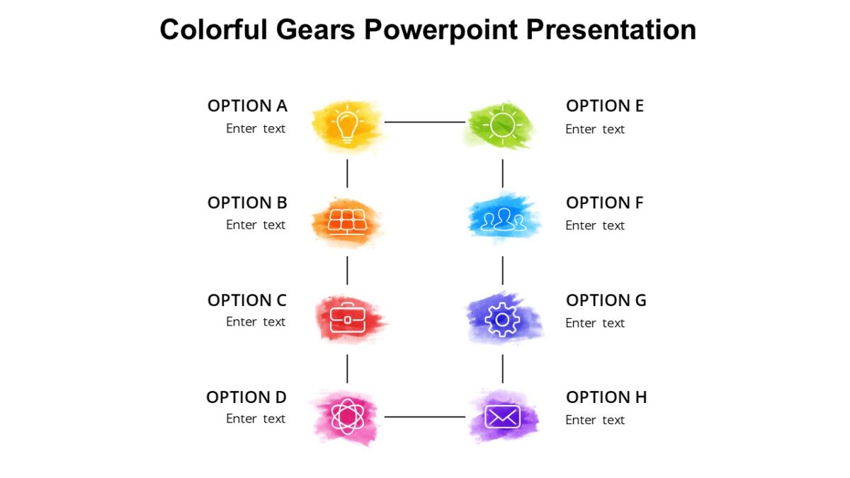 Colorful Gears Powerpoint Presentation : 100% Editable PPTx
