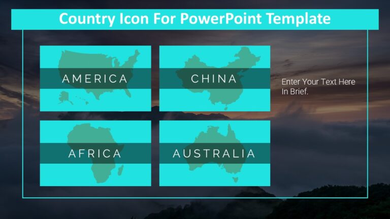 Country Icon For PowerPoint Template : 100% Editable PPTx