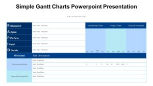 Simple Gantt Charts Powerpoint Presentation : 100% Editable PPTx