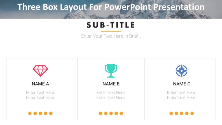 Three Box Layout For PowerPoint Presentation : 100% Editable PPTx