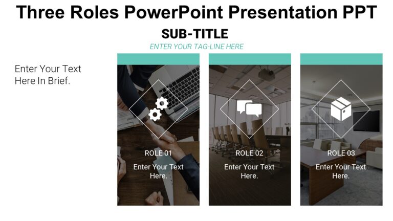 Three Roles PowerPoint Presentation PPT : 100% Editable PPTx