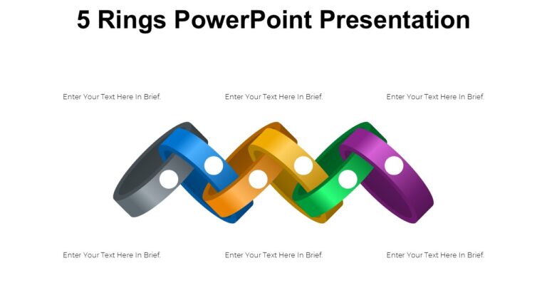 Powerpoint Rings On Side 5 Rings PowerPoint Presentation : 100% Editable PPTx