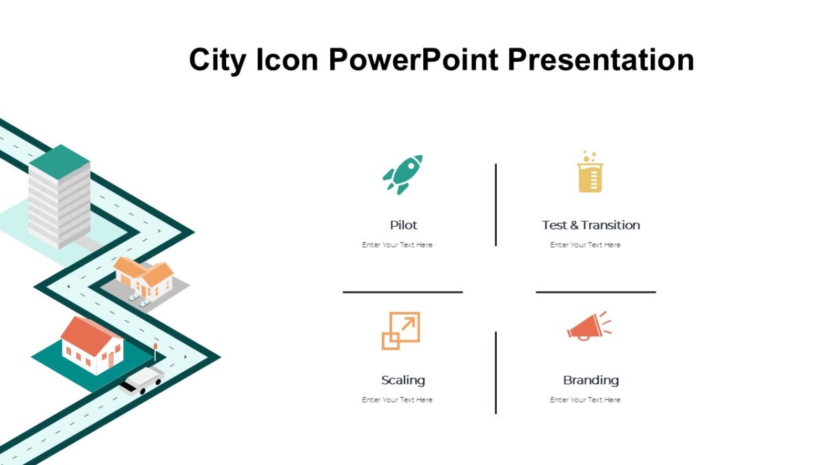 City Icon PowerPoint Presentation : 100% Editable PPTx