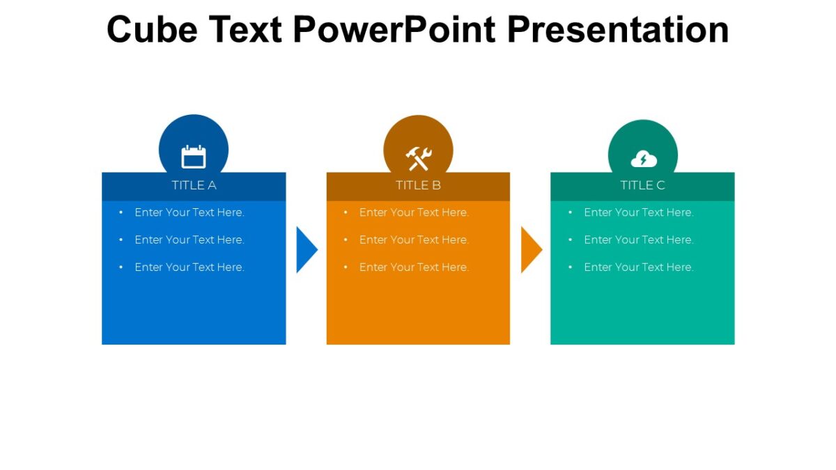 Cube Text PowerPoint Presentation : 100% Editable PPTx