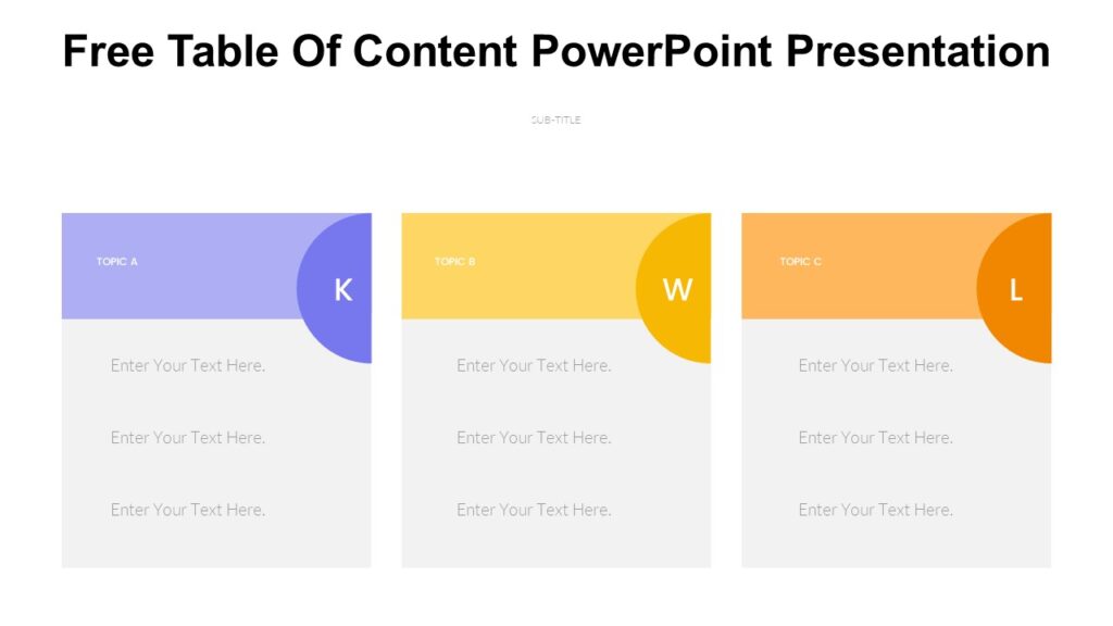 Free Table Of Content PowerPoint Presentation : 100% Editable PPTx
