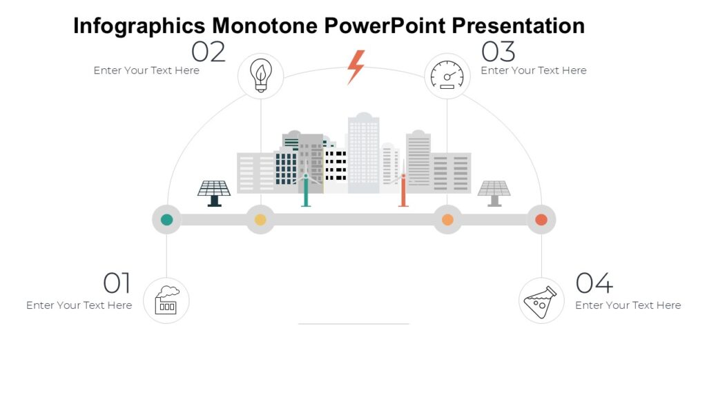 Infographics Monotone PowerPoint Presentation : 100% Editable PPTx