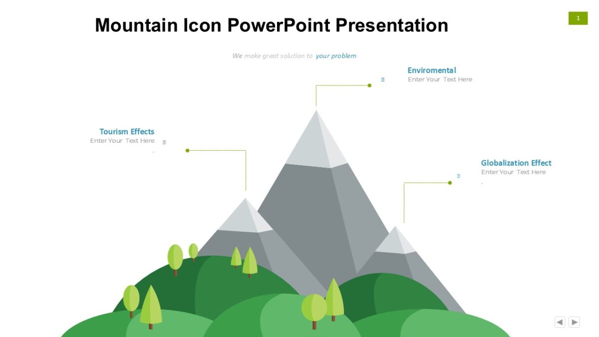 Mountain Icon PowerPoint Presentation : 100% Editable PPTx