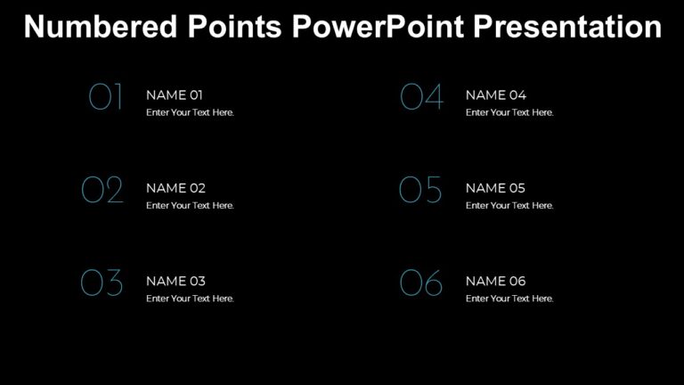 Numbered Points PowerPoint Presentation : 100% Editable PPTx