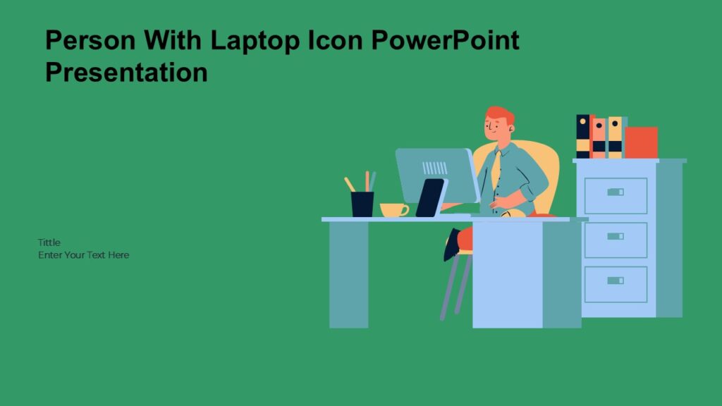 Person With Laptop Icon PowerPoint Presentation : 100% Editable PPTx