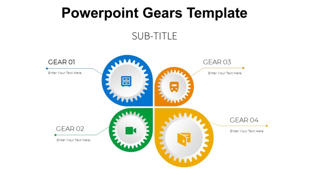 Powerpoint Gears Template : 100% Editable PPTx