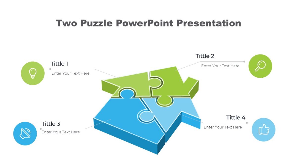 Two Puzzle PowerPoint Presentation : 100% Editable PPTx